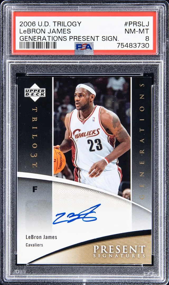 2006-07 Upper Deck Trilogy Lebron James Generations Present Signatures #PRS-LJ card image