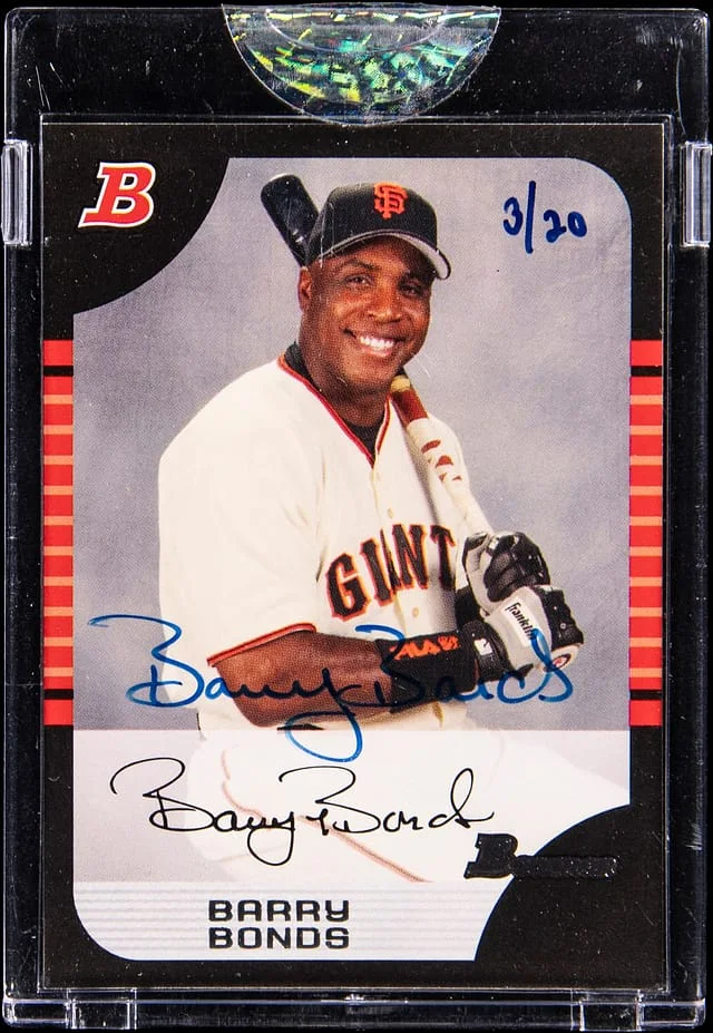 2006 Bowman Barry Bonds Originals Buyback Autographs '05 Bowman #100 card image