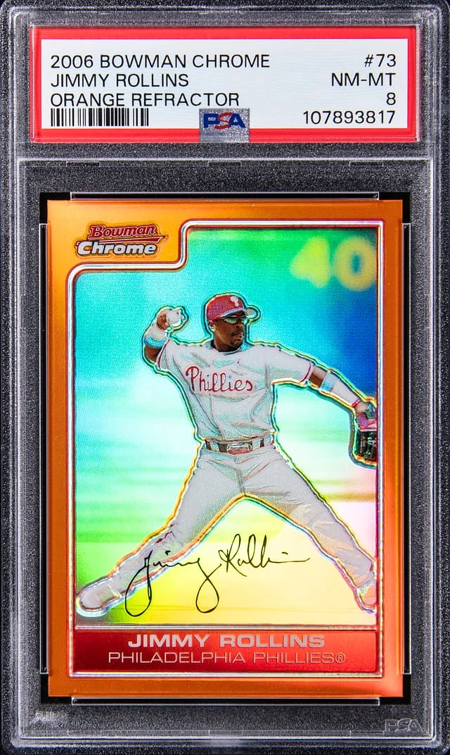 2006 Bowman Chrome Jimmy Rollins Orange Refractor #73 card image