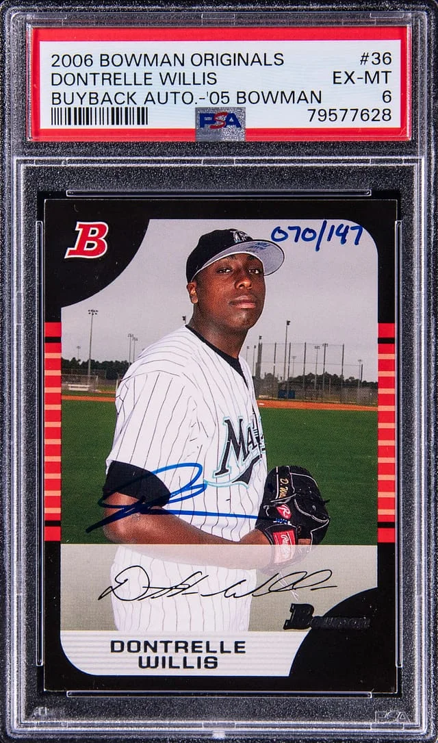 2006 Bowman Dontrelle Willis Originals Buyback Autograph 2005 Bowman #36 card image