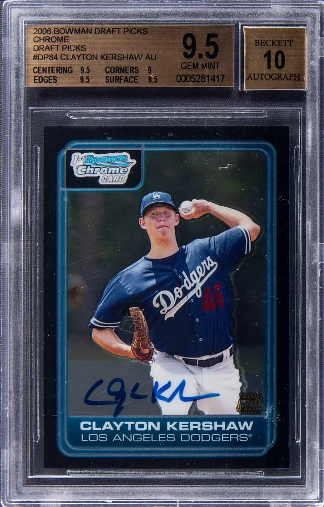 2006 Bowman Draft Picks Clayton Kershaw Chrome Autographs #DP84 card image