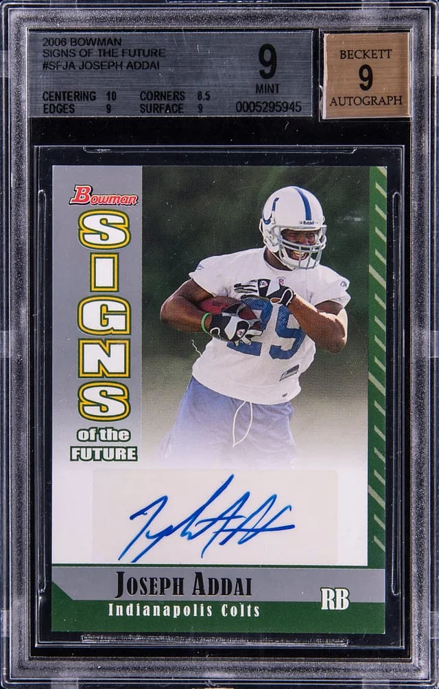 2006 Bowman Joseph Addai Signs Of The Future #SF-JA card image