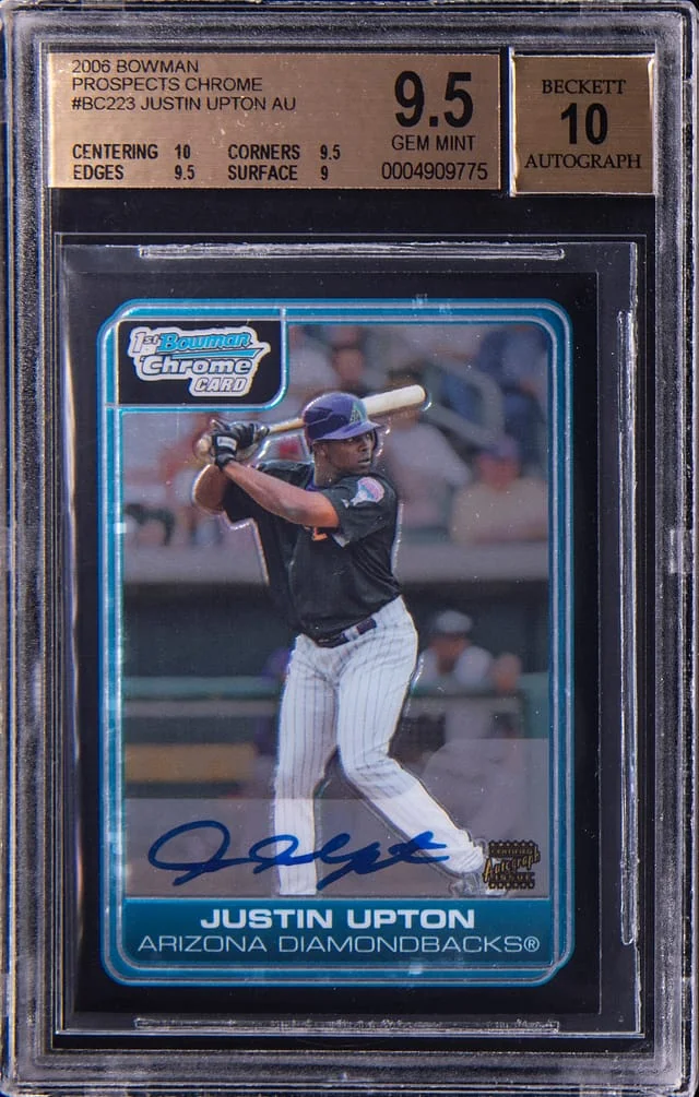 2006 Bowman Justin Upton Prospects Chrome Autographs #BC223 card image