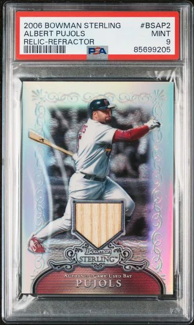2006 Bowman Sterling Albert Pujols Game-Used Relic-Refractor #BSAP2 card image
