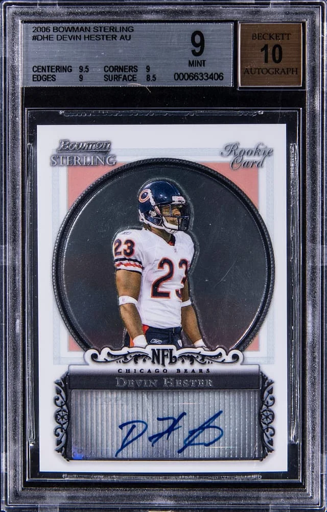 2006 Bowman Sterling Devin Hester Autograph #DHE card image