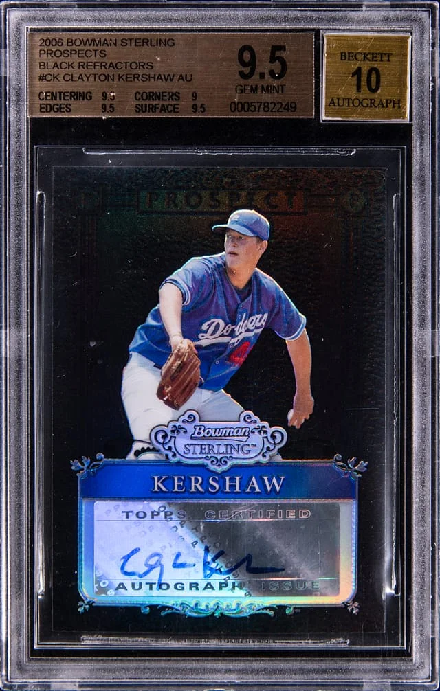 2006 Bowman Sterling Prospects Clayton Kershaw Black Refractors #CK card image