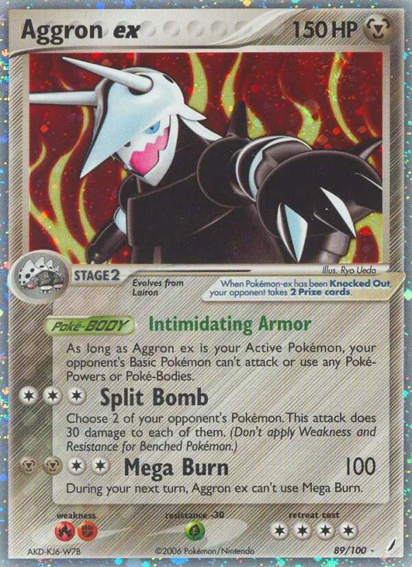 2006 Crystal Guardians Aggron ex #089/100 Rare Holo EX card image