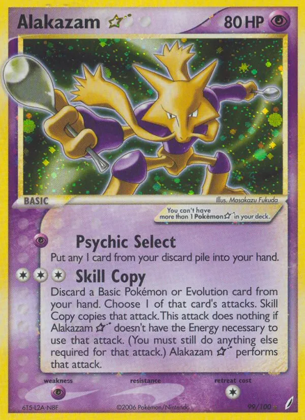 2006 Crystal Guardians Alakazam ★ Rare Holo Star #099/100 Rare Holo Star card image