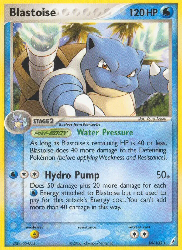 2006 Crystal Guardians Blastoise δ Rare Holo #002/100 Rare Holo card image