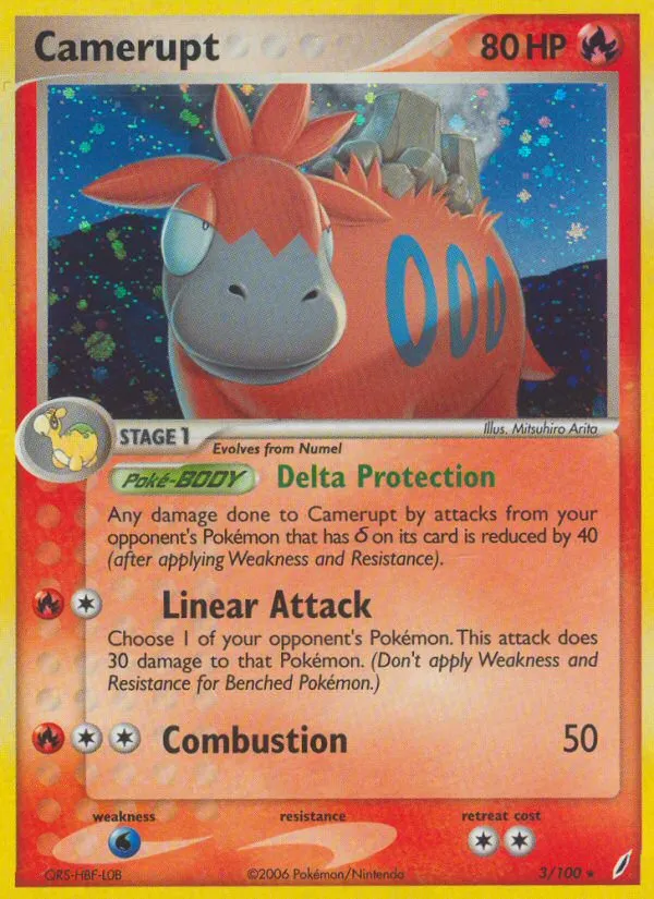 2006 Crystal Guardians Camerupt Rare Holo #003/100 Rare Holo card image