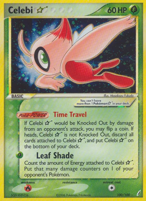 2006 Crystal Guardians Celebi ★ Rare Holo Star #100/100 Rare Holo Star card image