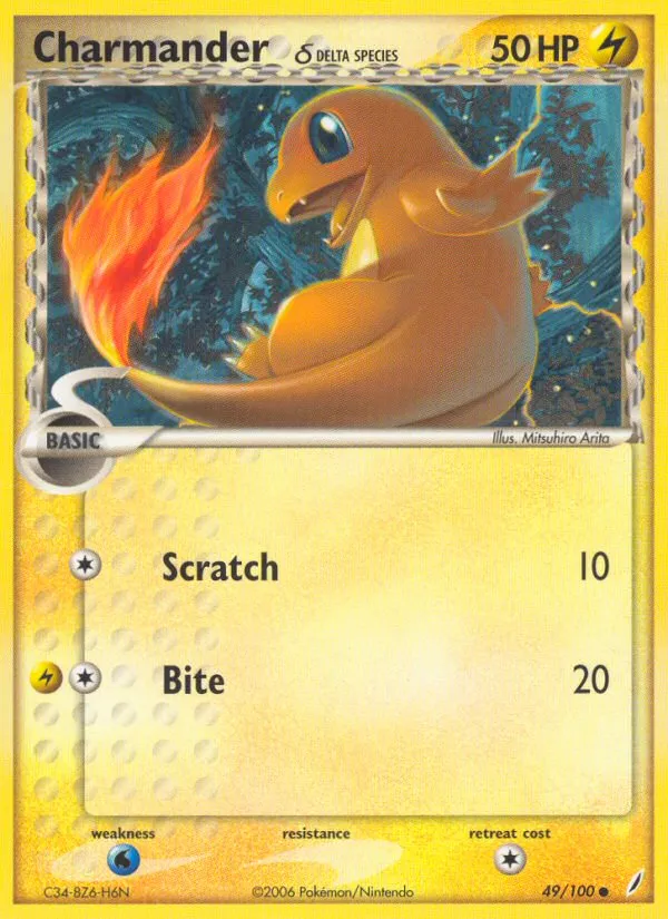 2006 Crystal Guardians Charmander Common #048/100 Common card image