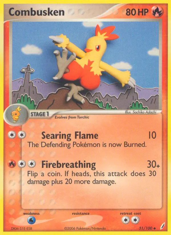 2006 Crystal Guardians Combusken #031/100 Uncommon card image