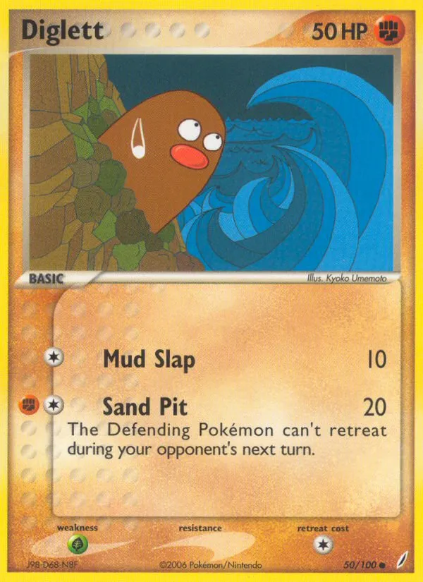 2006 Crystal Guardians Diglett Common #050/100 Common card image