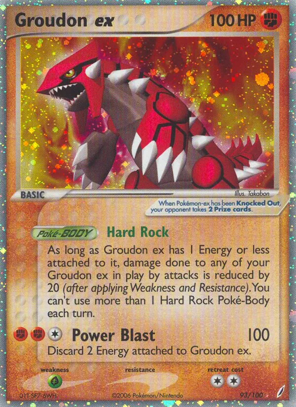 2006 Crystal Guardians Groudon ex #093/100 Rare Holo EX card image