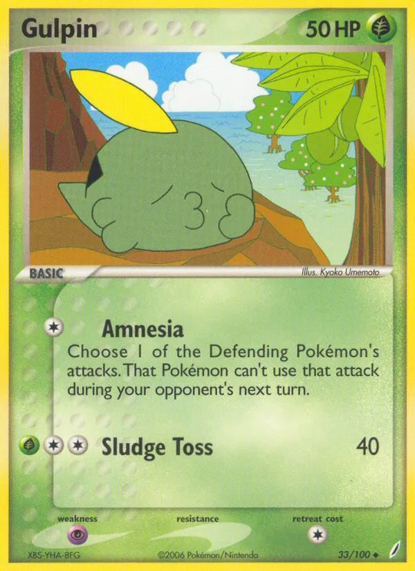 2006 Crystal Guardians Gulpin #033/100 Uncommon card image