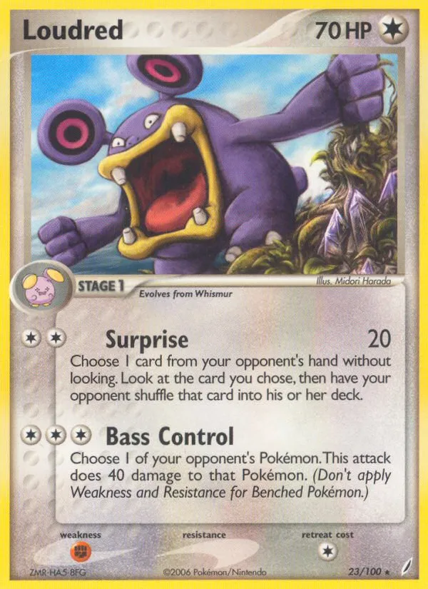 2006 Crystal Guardians Loudred #023/100 Rare card image