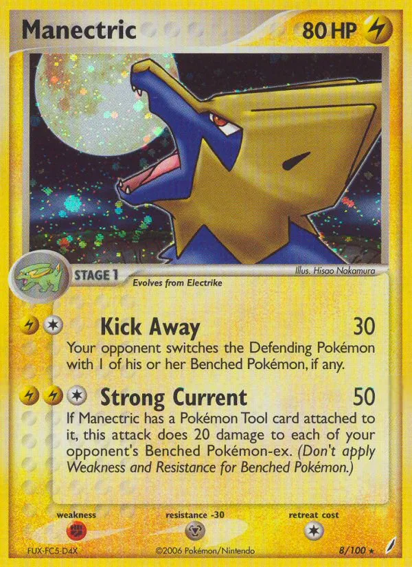 2006 Crystal Guardians Manectric Rare Holo #008/100 Rare Holo card image