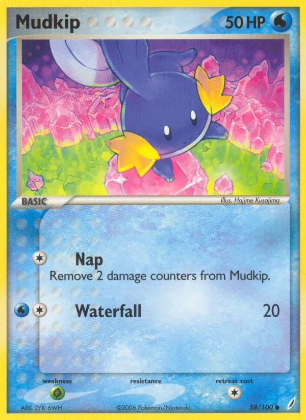 2006 Crystal Guardians Mudkip Common #057/100 Common card image