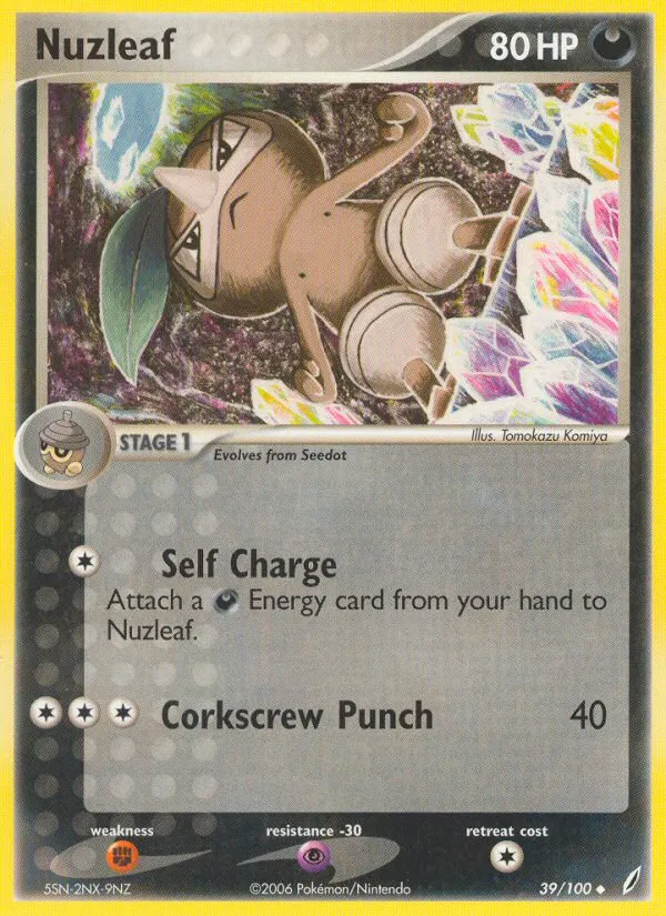 2006 Crystal Guardians Nuzleaf #039/100 Uncommon card image