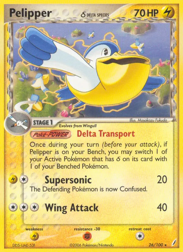 2006 Crystal Guardians Pelipper δ #026/100 Rare card image