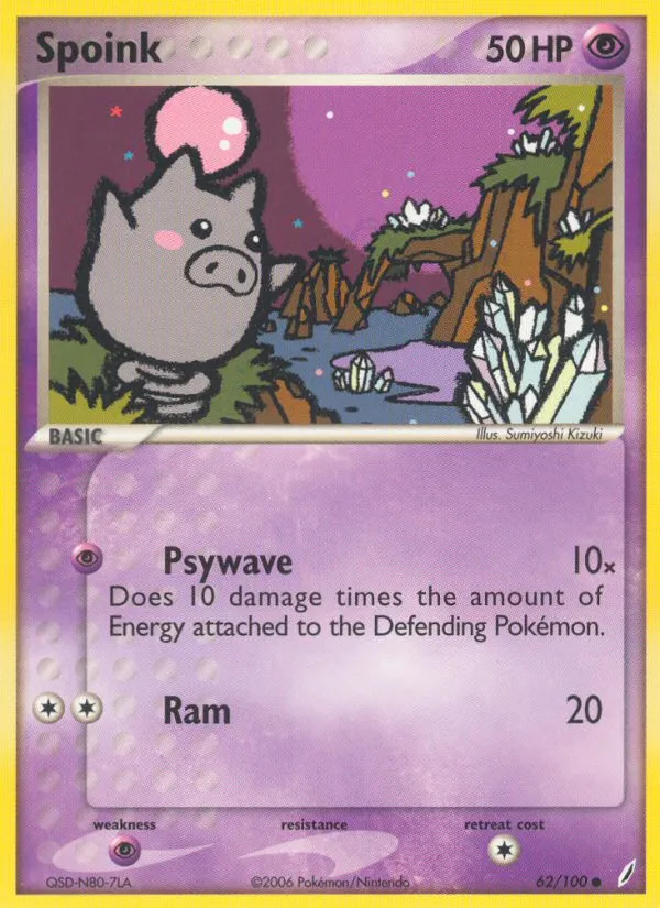 2006 Crystal Guardians Spoink #062/100 Common card image