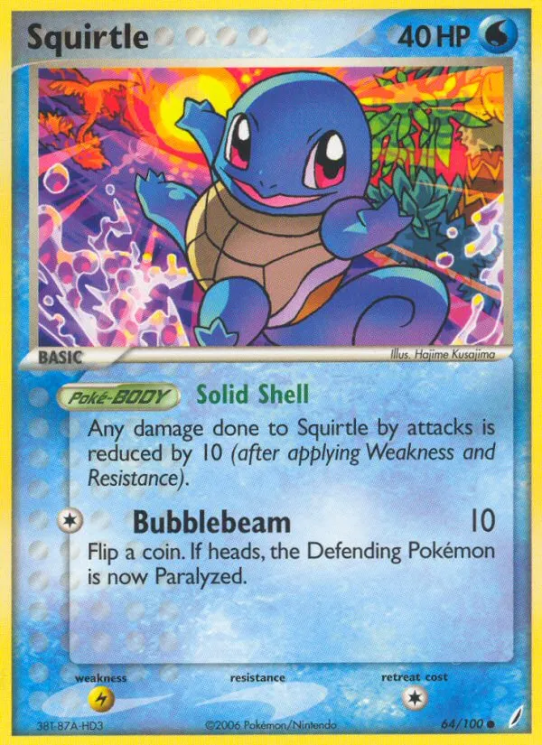 2006 Crystal Guardians Squirtle Common #063/100 Common card image
