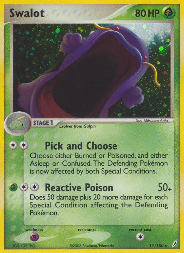 2006 Crystal Guardians Swalot Rare Holo #011/100 Rare Holo card image
