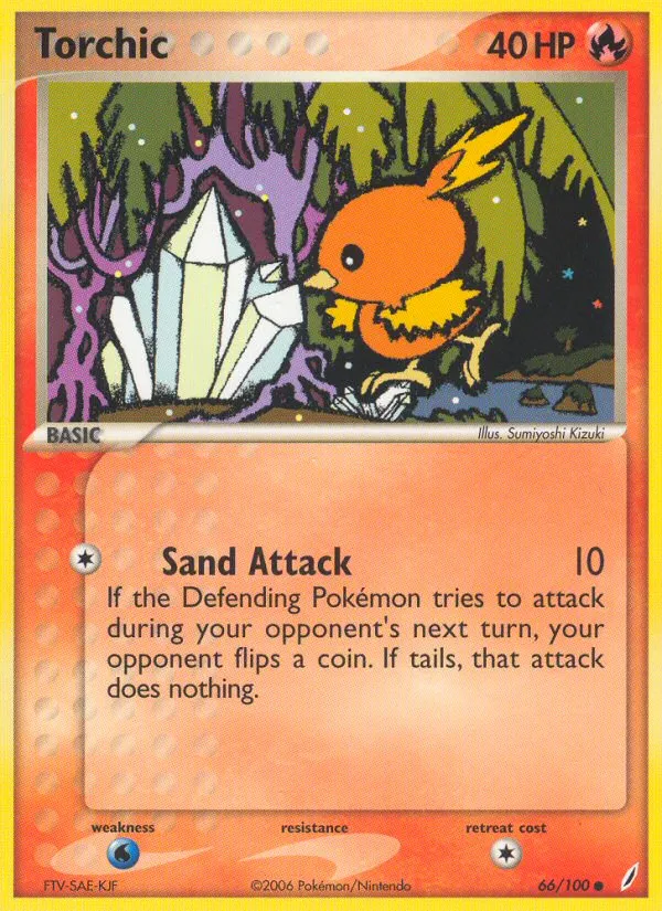 2006 Crystal Guardians Torchic Common #065/100 Common card image