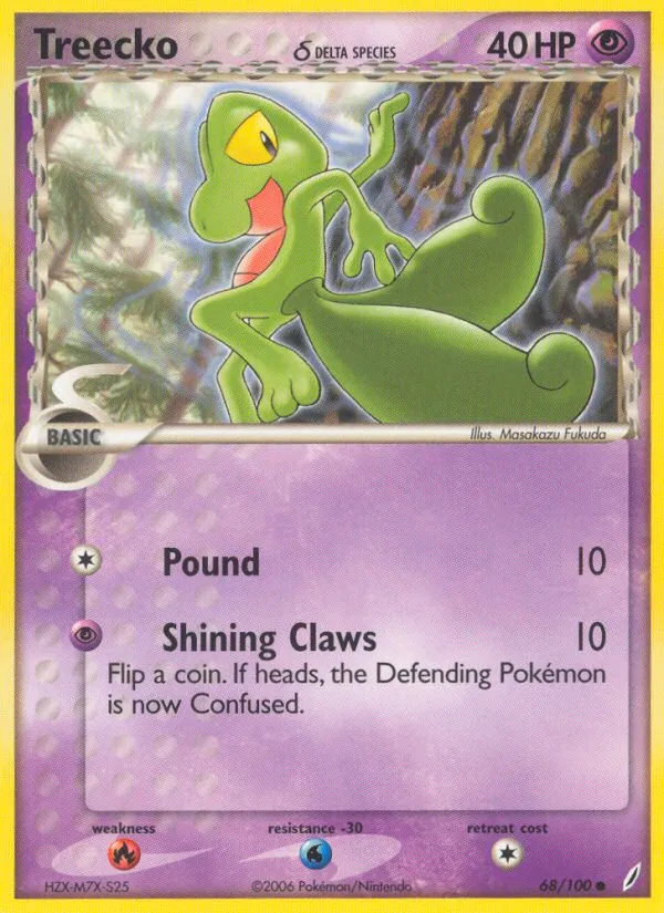 2006 Crystal Guardians Treecko δ #068/100 Common card image