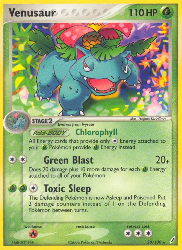2006 Crystal Guardians Venusaur #028/100 Rare card image