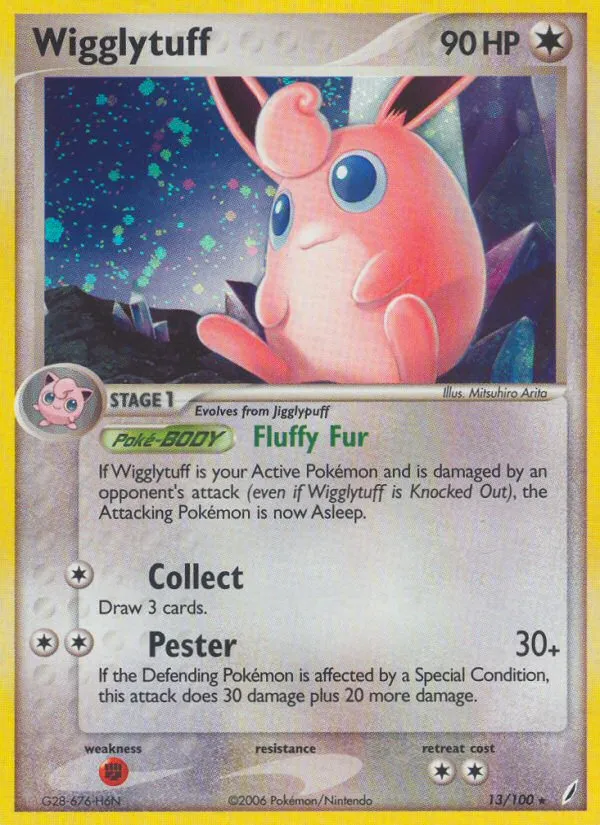 2006 Crystal Guardians Wigglytuff Rare Holo #013/100 Rare Holo card image