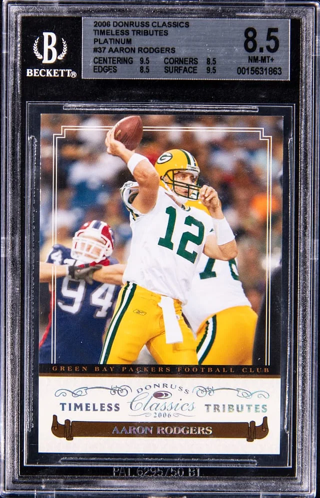 2006 Donruss Aaron Rodgers Classics Timeless Tributes Platinum #37 card image