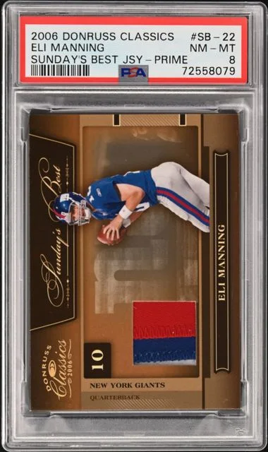 2006 Donruss Eli Manning Classics Sunday's Best Jersey Prime #SB-22 card image