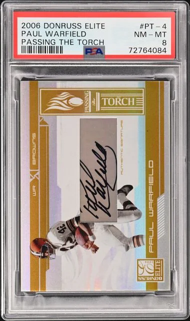 2006 Donruss Elite Paul Warfield Passing The Torch Autograph #PT-4 card image