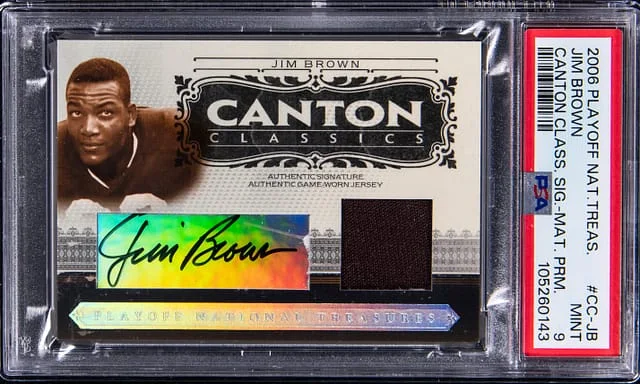 2006 Donruss Jim Brown Playoff National Treasures Canton Classics Signature Material Premium #CC-JB card image