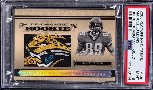 2006 Donruss Marcedes Lewis Playoff National Treasures Jumbo Material Gold #130 card image