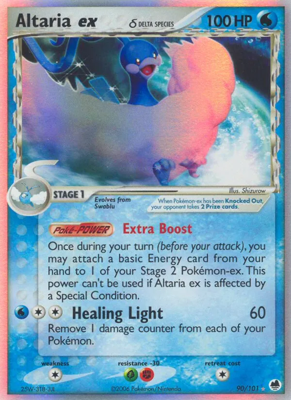 2006 Dragon Frontiers Altaria ex δ #090/101 Rare Holo EX card image