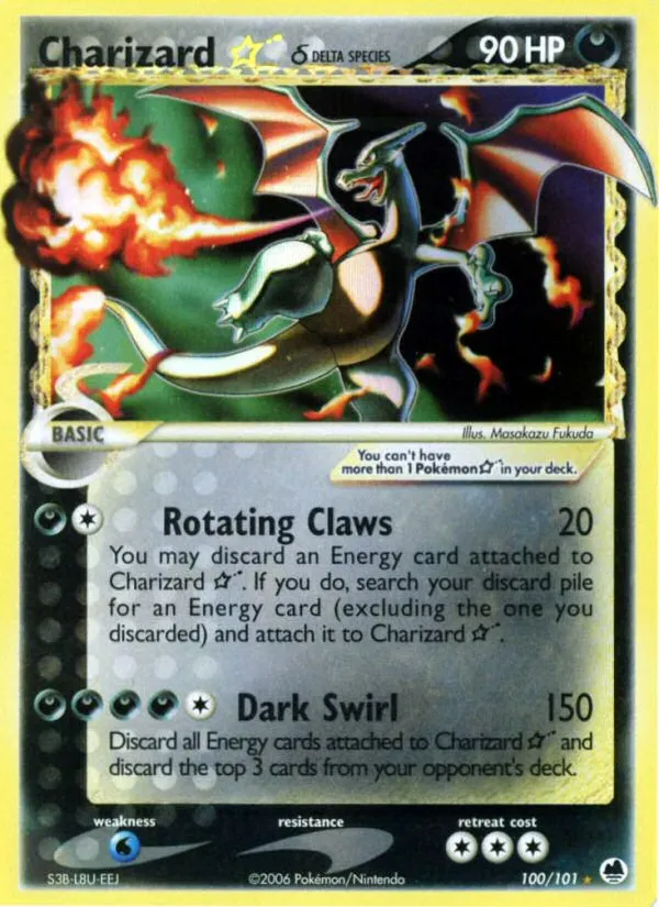 2006 Dragon Frontiers Charizard ★ δ Rare Holo Star #100/101 Rare Holo Star card image