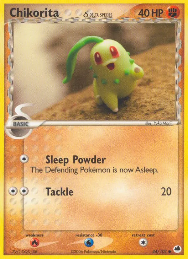 2006 Dragon Frontiers Chikorita δ Common #044/101 Common card image