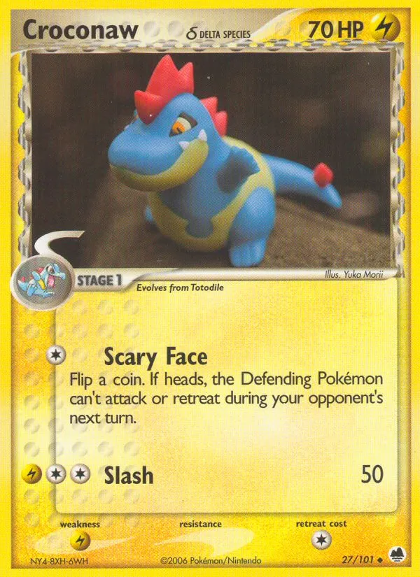 2006 Dragon Frontiers Croconaw δ Uncommon #027/101 Uncommon card image