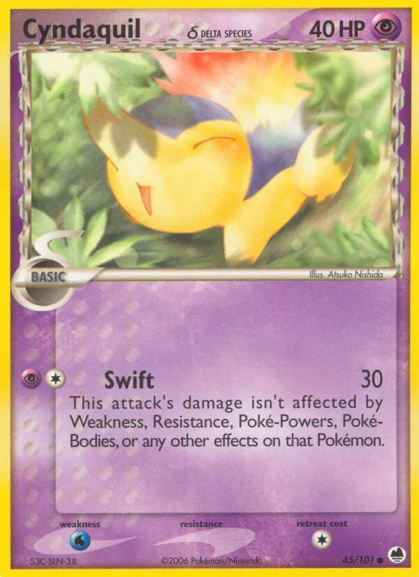 2006 Dragon Frontiers Cyndaquil δ Common #045/101 Common card image