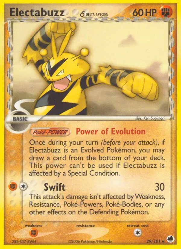 2006 Dragon Frontiers Electabuzz δ Uncommon #029/101 Uncommon card image
