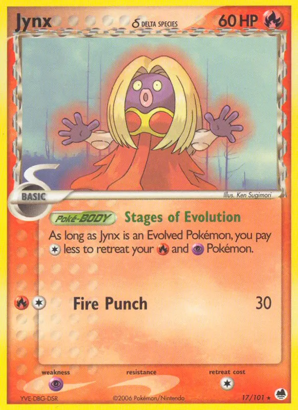 2006 Dragon Frontiers Jynx δ Rare #017/101 Rare card image