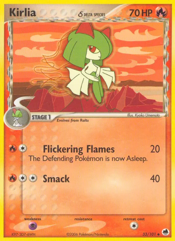 2006 Dragon Frontiers Kirlia δ #033/101 Uncommon card image