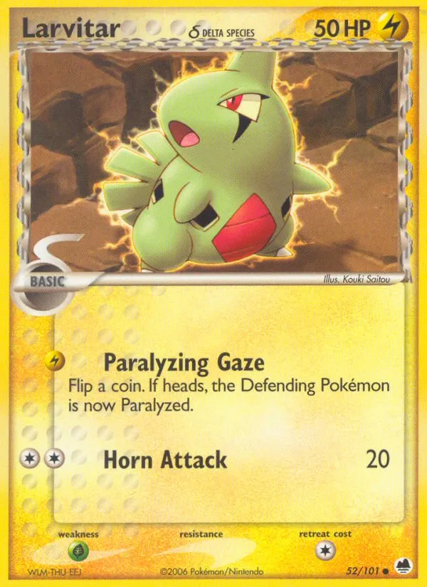 2006 Dragon Frontiers Larvitar Common #051/101 Common card image