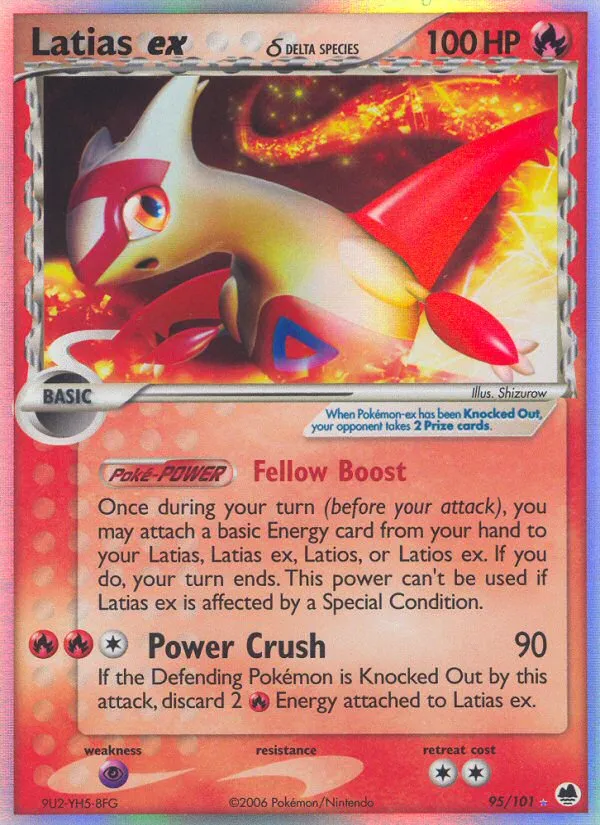 2006 Dragon Frontiers Latias ex δ #095/101 Rare Holo EX card image