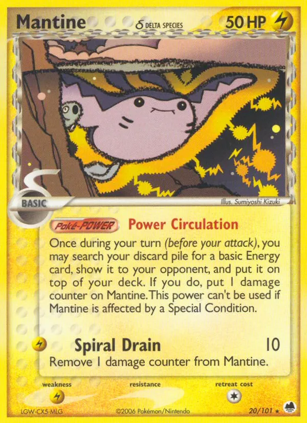 2006 Dragon Frontiers Mantine δ Rare #020/101 Rare card image