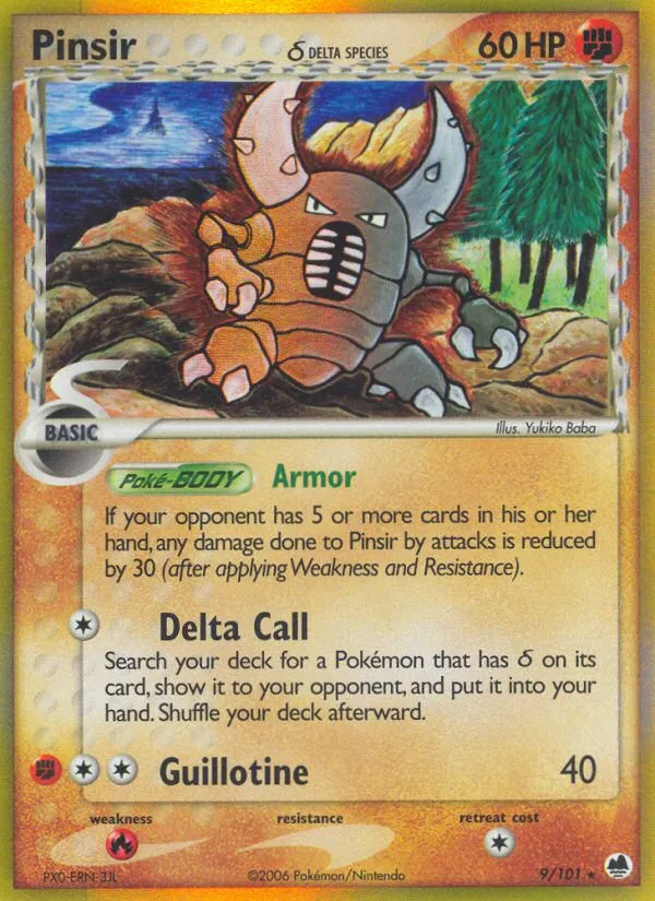 2006 Dragon Frontiers Pinsir δ Rare Holo #009/101 Rare Holo card image