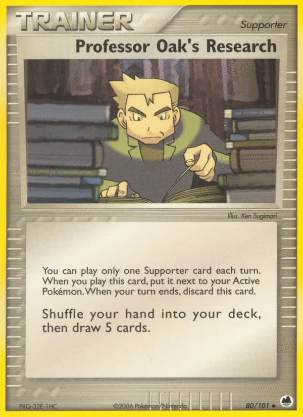 2006 Dragon Frontiers Professor Oak's Research Uncommon #080/101 Uncommon card image